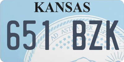 KS license plate 651BZK