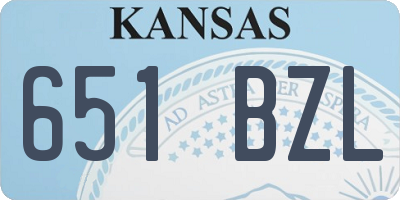 KS license plate 651BZL