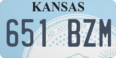 KS license plate 651BZM