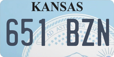 KS license plate 651BZN