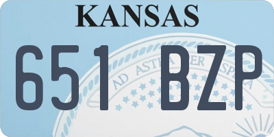 KS license plate 651BZP