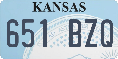 KS license plate 651BZQ