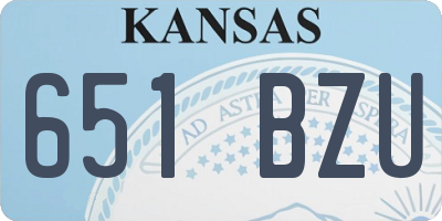 KS license plate 651BZU
