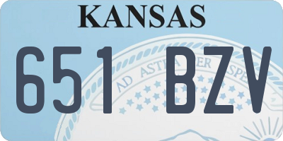 KS license plate 651BZV