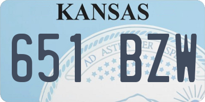 KS license plate 651BZW