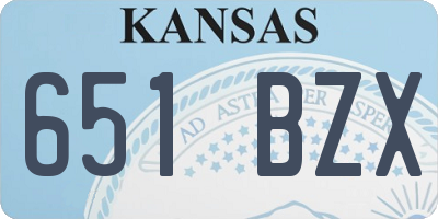 KS license plate 651BZX