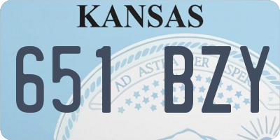 KS license plate 651BZY