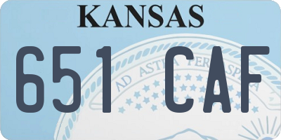 KS license plate 651CAF