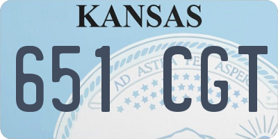 KS license plate 651CGT