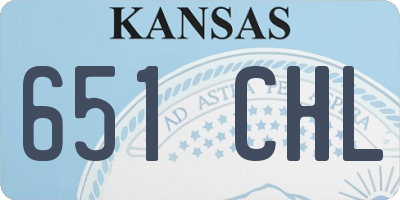 KS license plate 651CHL