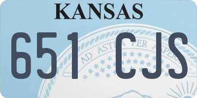 KS license plate 651CJS