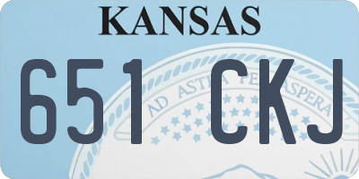 KS license plate 651CKJ