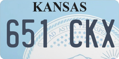 KS license plate 651CKX