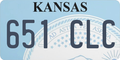KS license plate 651CLC