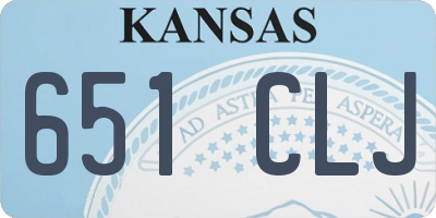 KS license plate 651CLJ