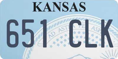 KS license plate 651CLK