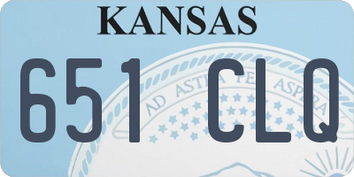 KS license plate 651CLQ