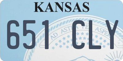 KS license plate 651CLY