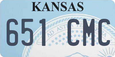 KS license plate 651CMC