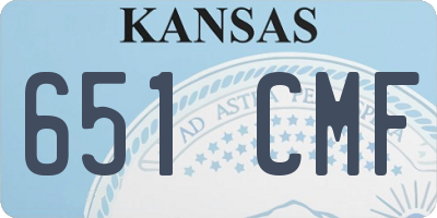 KS license plate 651CMF
