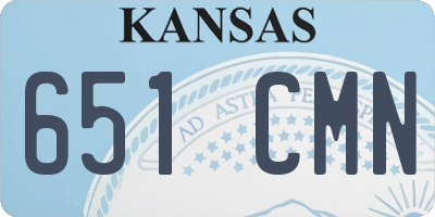 KS license plate 651CMN