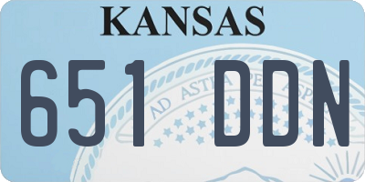 KS license plate 651DDN