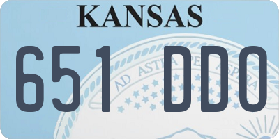 KS license plate 651DDO