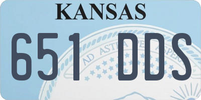 KS license plate 651DDS