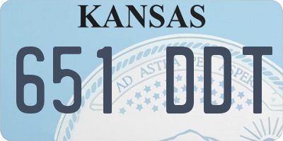 KS license plate 651DDT