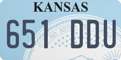 KS license plate 651DDU