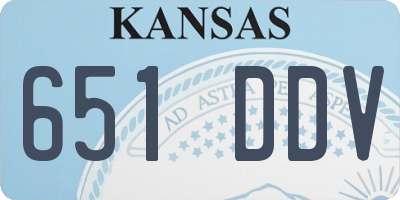 KS license plate 651DDV
