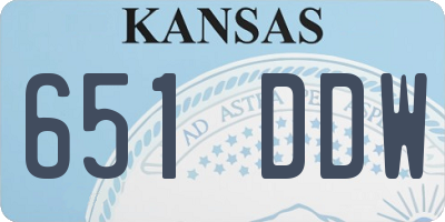 KS license plate 651DDW
