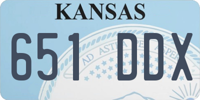 KS license plate 651DDX