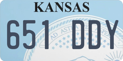 KS license plate 651DDY