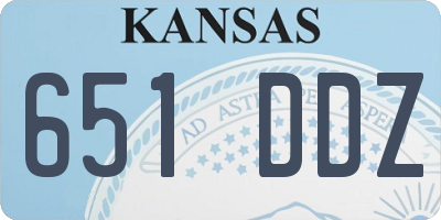 KS license plate 651DDZ