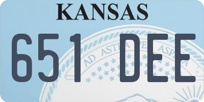 KS license plate 651DEE