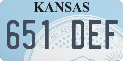 KS license plate 651DEF