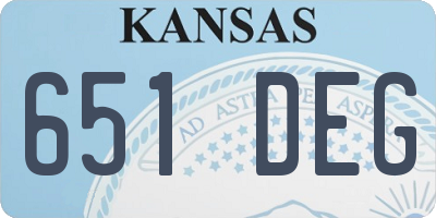 KS license plate 651DEG
