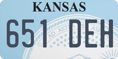 KS license plate 651DEH
