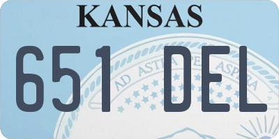 KS license plate 651DEL
