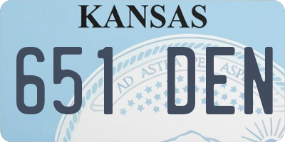 KS license plate 651DEN