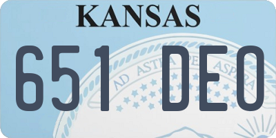 KS license plate 651DEO