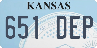 KS license plate 651DEP