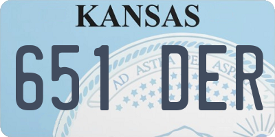 KS license plate 651DER