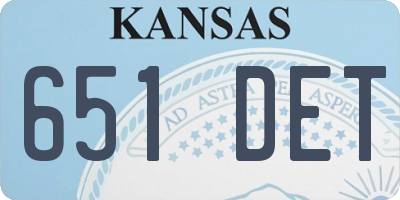 KS license plate 651DET