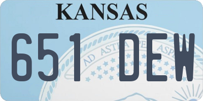 KS license plate 651DEW
