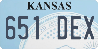 KS license plate 651DEX