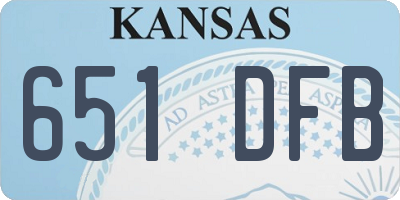 KS license plate 651DFB