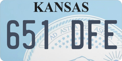 KS license plate 651DFE