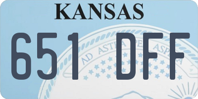 KS license plate 651DFF